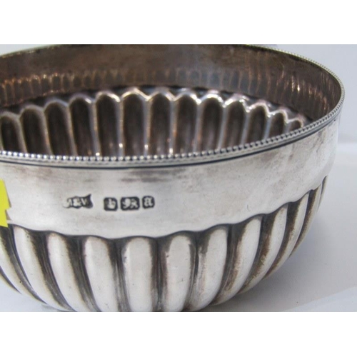 300 - SILVER BOWL with half fluted decoration, maker 