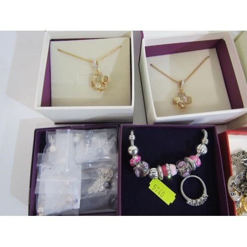 307 - COSTUME JEWELLERY, tray of boxed costume jewellery, many pieces by Inspirations, including Pandora s... 