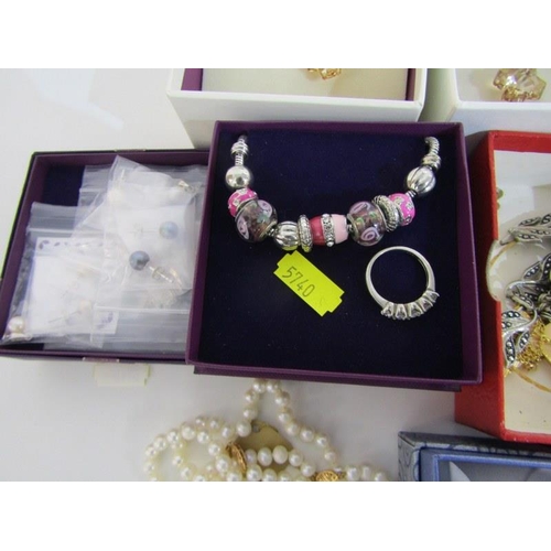 307 - COSTUME JEWELLERY, tray of boxed costume jewellery, many pieces by Inspirations, including Pandora s... 