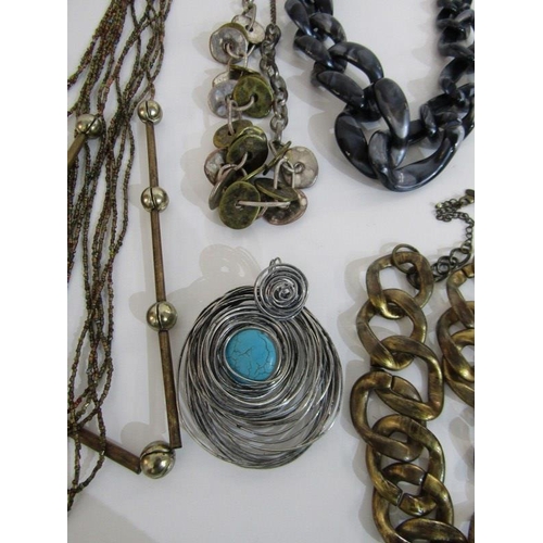 308 - COSTUME JEWELLERY, collection of costume jewellery necklaces, many of retro design, some stoneset