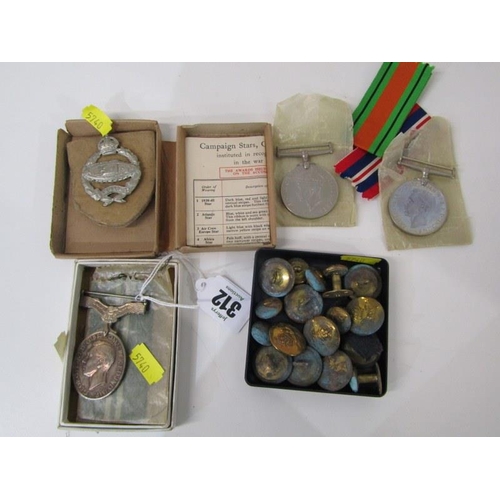 312 - WWII PAIR, WWII War & Defence medal in box of issue, also a George VI Efficiency medal, a tank regim... 