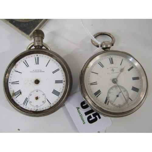 315 - SILVER CASED POCKET WATCH, silver cased key wind pocket watch, retailed by Salmon of St Columb, 1 ot... 