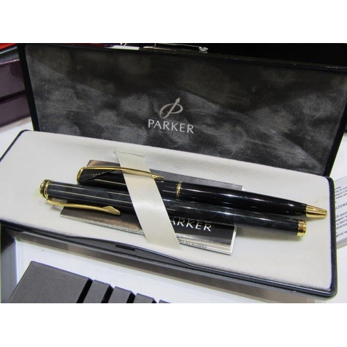 331 - PARKER & OTHER PENS, boxed Parker fountain pen and propelling pen set x 2, together with 1 other box... 