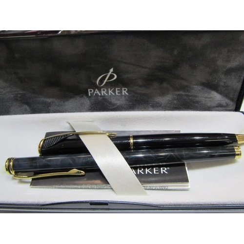 331 - PARKER & OTHER PENS, boxed Parker fountain pen and propelling pen set x 2, together with 1 other box... 