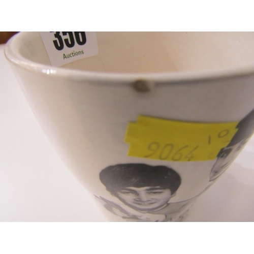 356 - BEATLES, Burslem Bros mug with transfer print decoration of the 4 Beatles with signatures