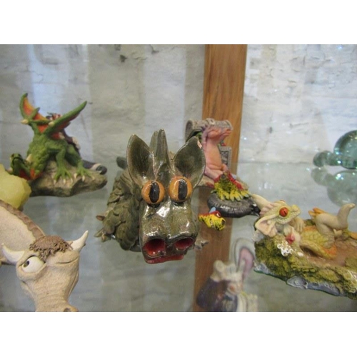 358 - DRAGON COLLECTION, 12 assorted dragon figures in pottery or resin