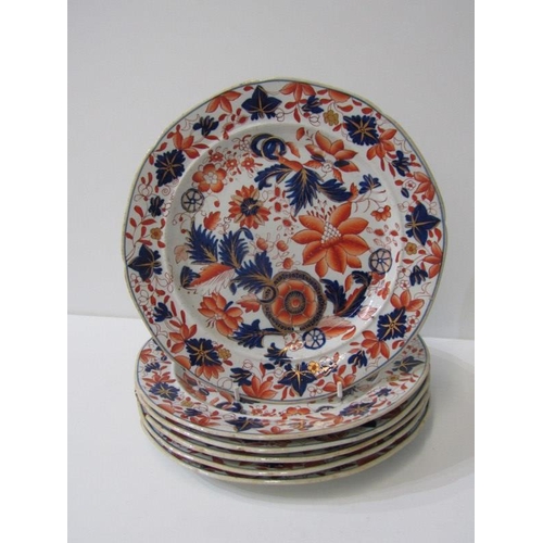 38 - EARLY MASONS STYLE IRONSTONE, good collection of Masons style ironstone, including 6 x 24cm soup bow... 