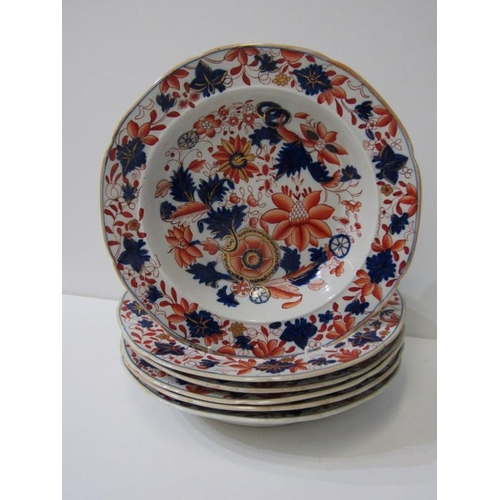 38 - EARLY MASONS STYLE IRONSTONE, good collection of Masons style ironstone, including 6 x 24cm soup bow... 