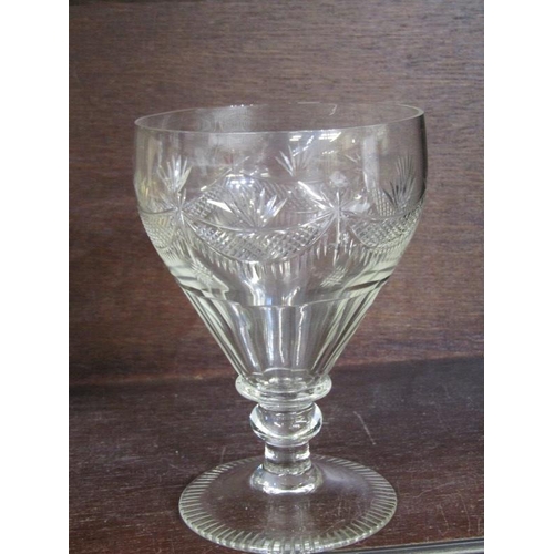 390 - GEORGIAN DESIGN CUT GLASS SET OF 6 SWAG CUT GOBLETS