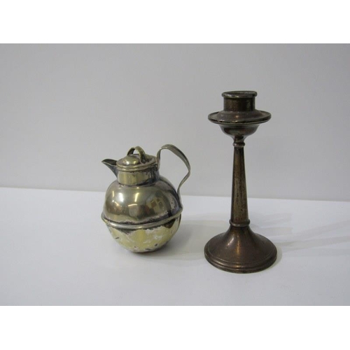 394 - SILVER BACKED DRESSING BRUSH, also antique epergne, miniature Jersey milk can & 2 other pieces