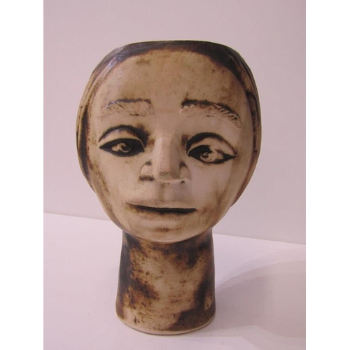 43 - ANDRE LORET, pottery portrait vase, stamped 