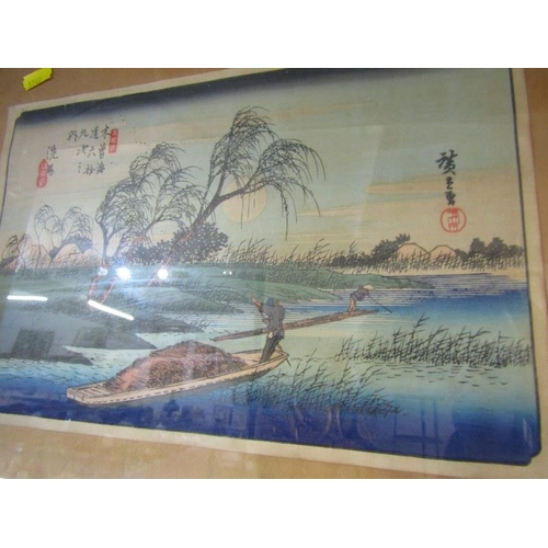 435 - ORIENTAL ART, framed Japanese wood block print 