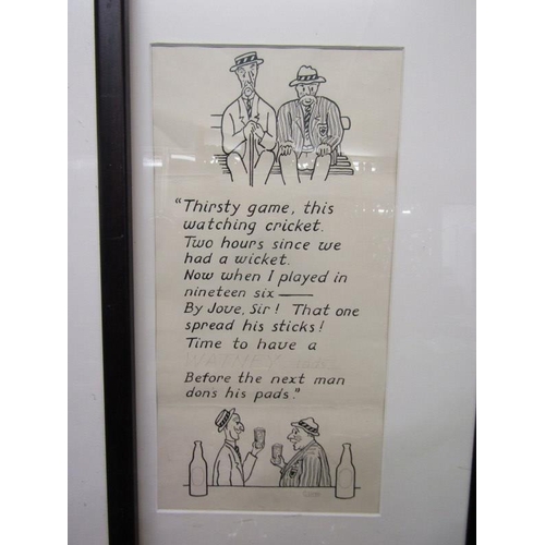 451 - WATNEY, 3 framed original comical verses