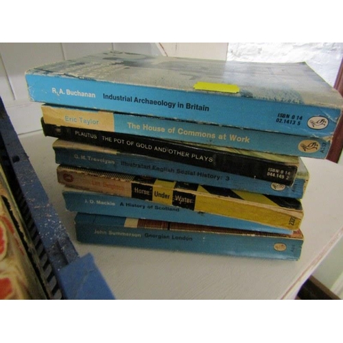 455 - SEIKO, chrome surround ships clock, case set of fish eaters & box of early penguin books