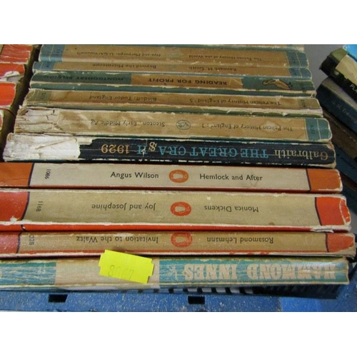 455 - SEIKO, chrome surround ships clock, case set of fish eaters & box of early penguin books