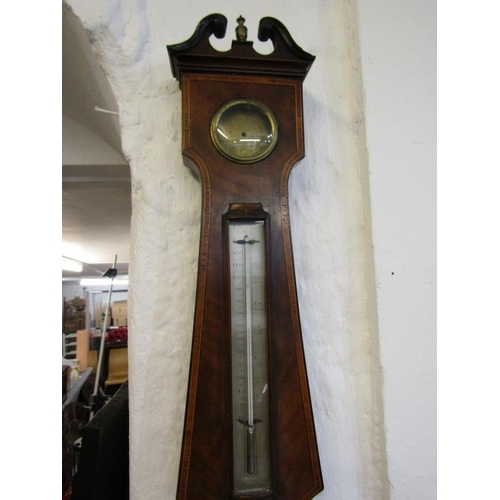 478 - ANTIQUE BAROMETER, inlaid mahogany barometer carcass by Thomas Jones of Liverpool