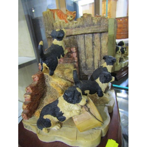 493 - WITHDRAWN - BORDER OF FINE ARTS, 4 sheepdog groups on wooden bases