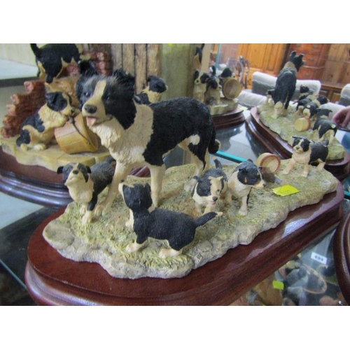 493 - WITHDRAWN - BORDER OF FINE ARTS, 4 sheepdog groups on wooden bases