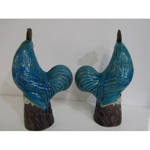 503 - ORIENTAL CERAMICS, pair of modern cockerel figures