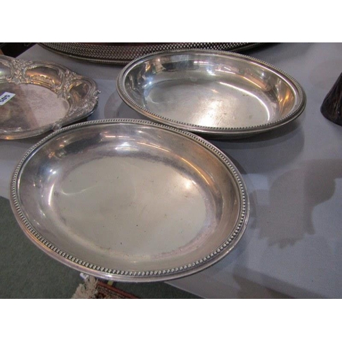 505 - SILVERPLATE, large oval serving tray and other plated ware