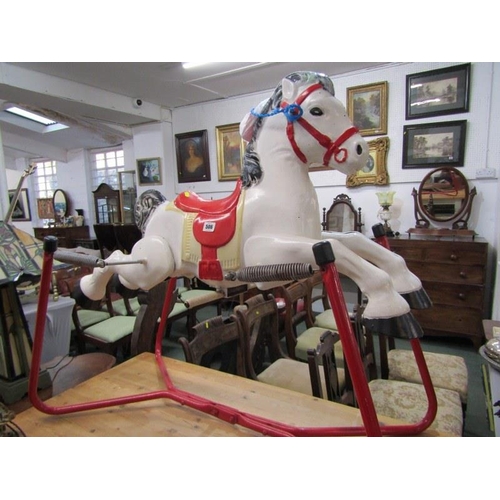 506 - VINTAGE METAL ROCKING HORSE