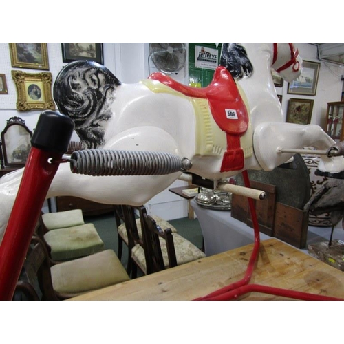 506 - VINTAGE METAL ROCKING HORSE