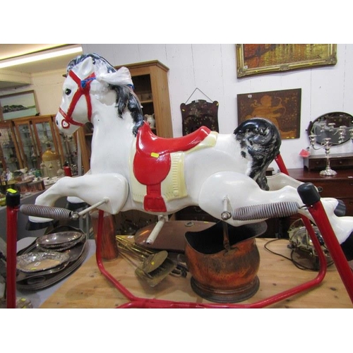 506 - VINTAGE METAL ROCKING HORSE