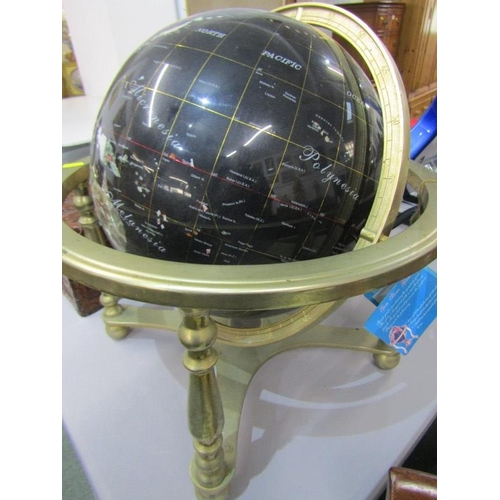 509 - TABLE TOP TERRESTRIAL GLOBE, inset with semi precious stones