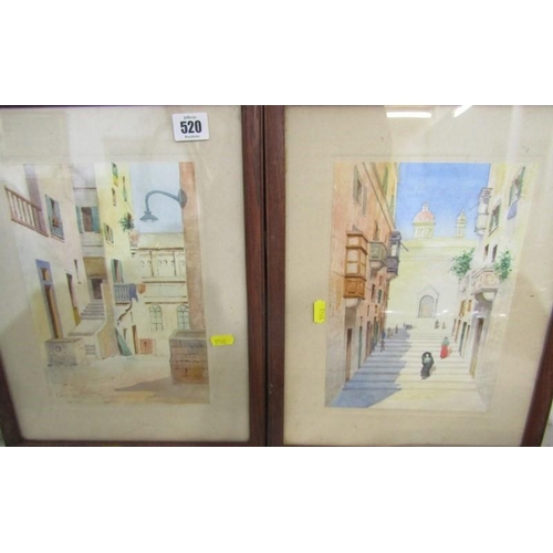 520 - MALTA, pair of signed watercolours