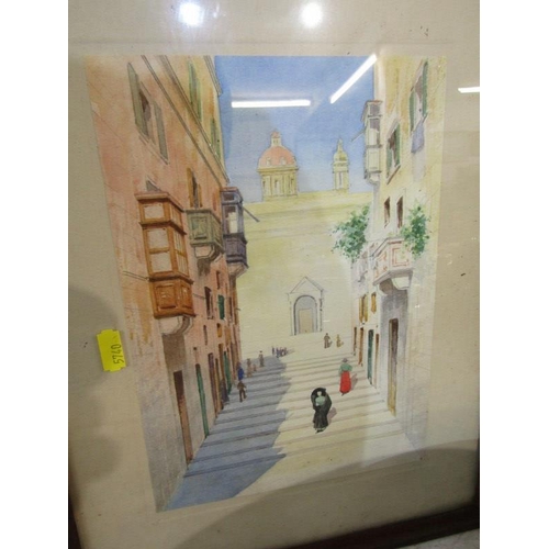 520 - MALTA, pair of signed watercolours