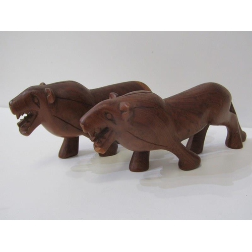 53 - ETHNIC ART, collection of carved African animals, including rhinoceros