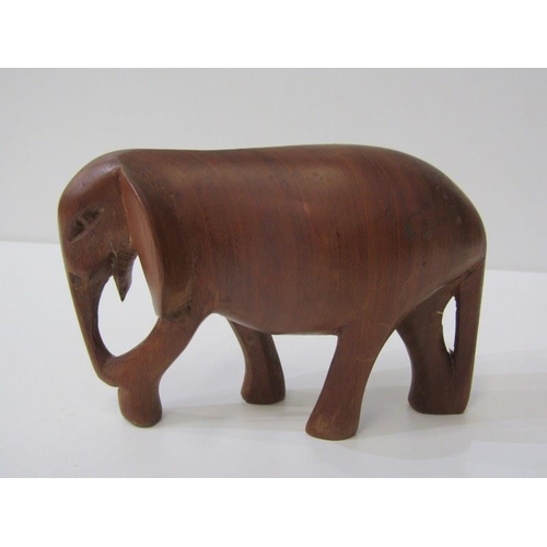 53 - ETHNIC ART, collection of carved African animals, including rhinoceros