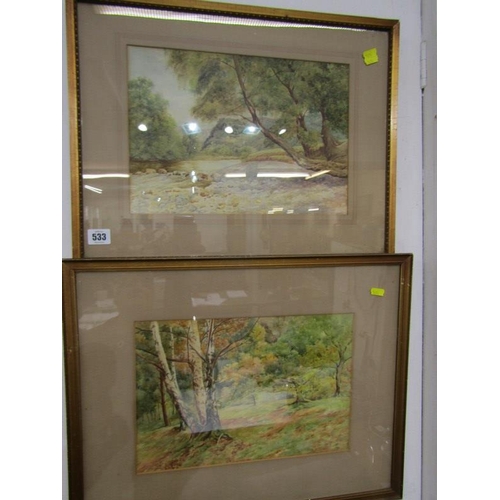 533 - PAIR OF FRAMED WATERCOLOURS, 