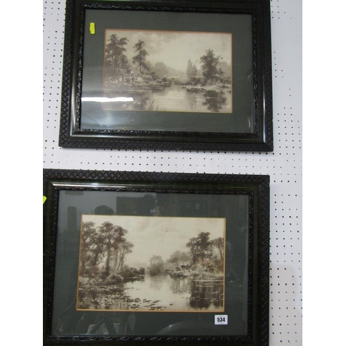 534 - PAIR OF EDWARDIAN MONOCHROME PRINTS, 