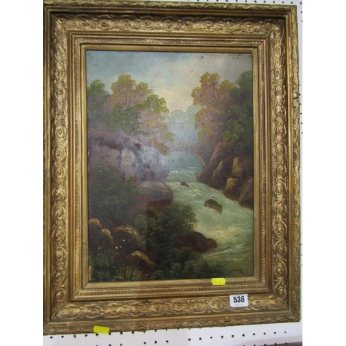 536 - EDWARDIAN OIL ON BOARD, 