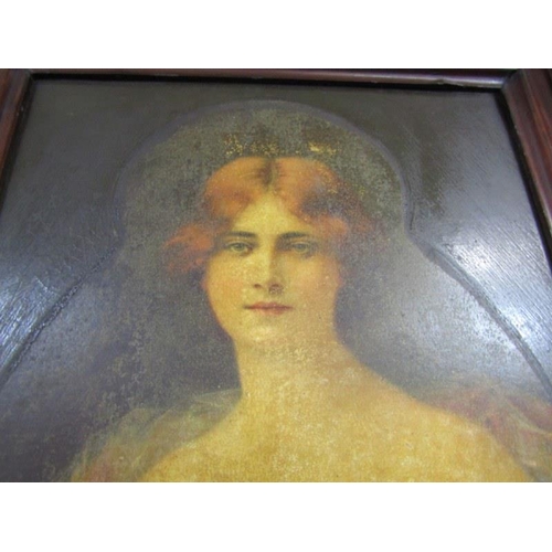 540 - EDWARDIAN PORTRAIT PRINT, by H Rondel; also gilt framed print 