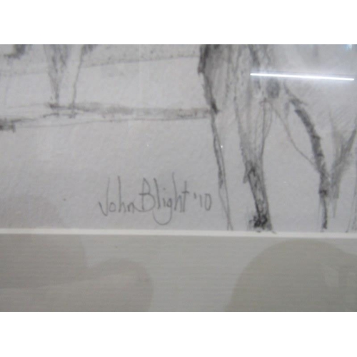 543 - JOHN BLIGHT, pencil sketch Friesian cows, signed and dated