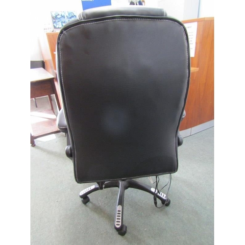 560 - ELECTRIC OFFICE CHAIR, black leather effect swivel office chair, with vibrating seat and back