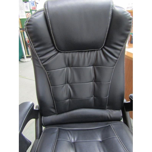 560 - ELECTRIC OFFICE CHAIR, black leather effect swivel office chair, with vibrating seat and back