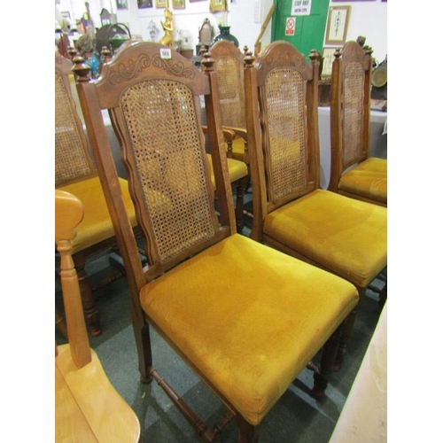 563 - BEECH FRAMED DINING CHAIRS, set of 6 chairs