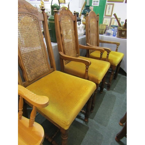 563 - BEECH FRAMED DINING CHAIRS, set of 6 chairs