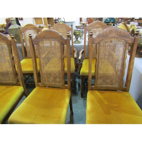 563 - BEECH FRAMED DINING CHAIRS, set of 6 chairs