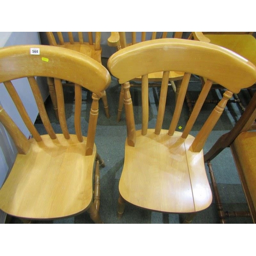 564 - 4 MODERN KITCHEN SLAT BACK CHAIRS