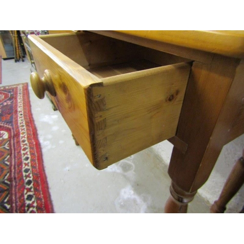 568 - MODERN PINE SIDE TABLE, pair of fitted drawers, 81cm width