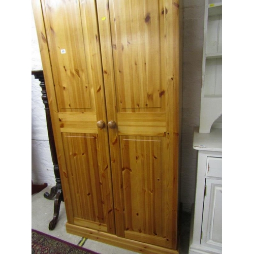 572 - MODERN PINE DOUBLE DOOR WARDROBE, 92cm width