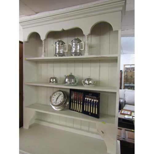 573 - PAINTED OPEN SHELF DRESSER, 107cm width