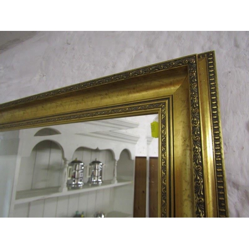 574 - GILT FRAMED RECTANGULAR BEVEL EDGE MIRROR