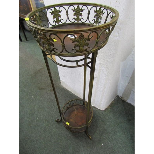 603 - ORNATE BRASS TRIPLE BOTTLE HOLDER DRINKS SERVER