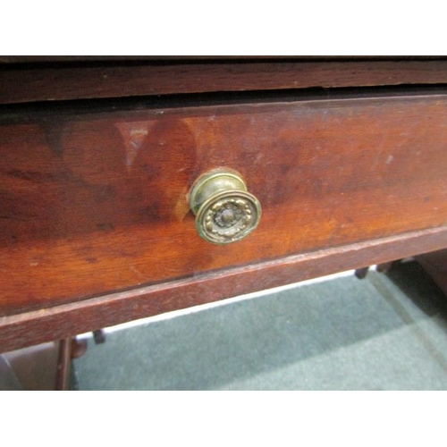 607 - 19th CENTURY MAHOGANY SINGLE DRAWER SIDE TABLE, 90cm width