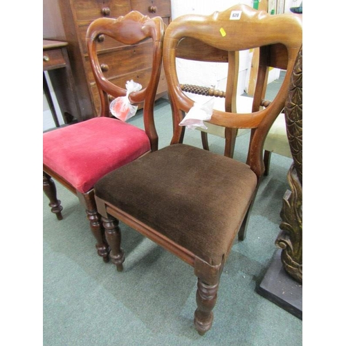 620 - PAIR OF VICTORIAN MAHOGANY HOOP BACK DINING CHAIRS